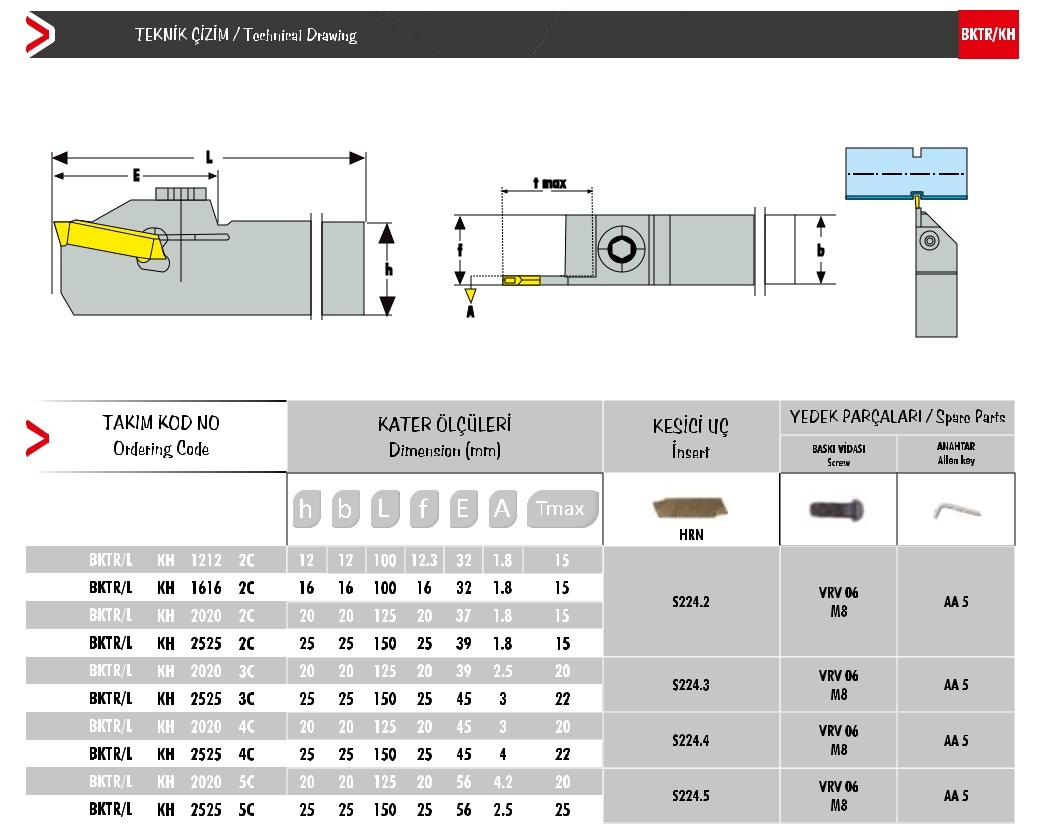 Cán dao tiện BKTR/L KH 2020 5C