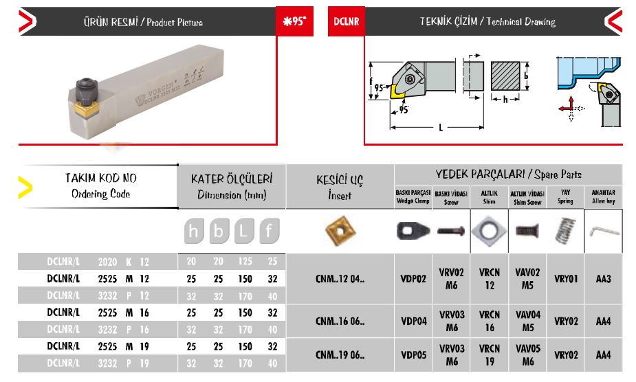 Cán dao tiện DCLNR/L 3232 P 19