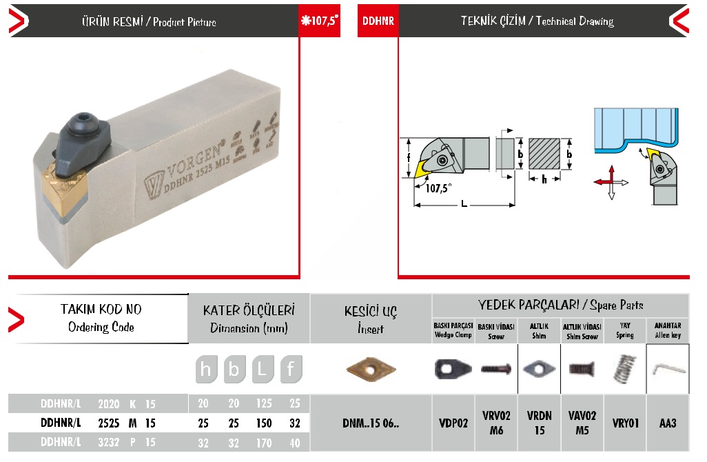 Cán dao tiện DDHNR/L 3232 P 15