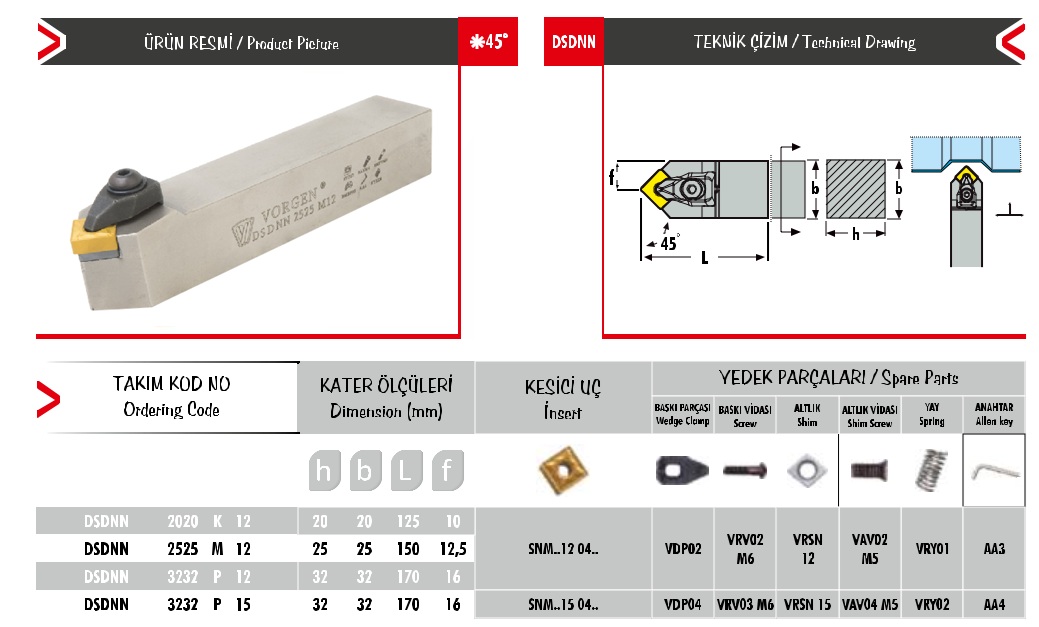Cán dao tiện DSDNN 3232 P 12