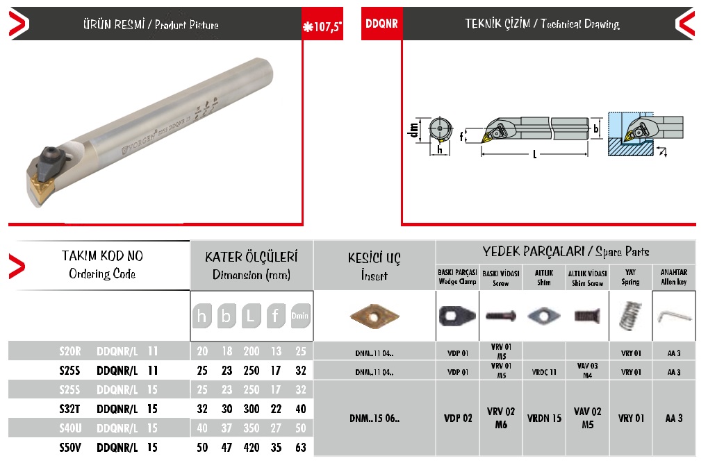 Cán dao tiện S40U DDQNR/L 15