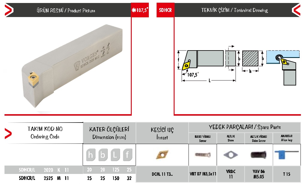 Cán dao tiện SDHCR/L 2525 M 11