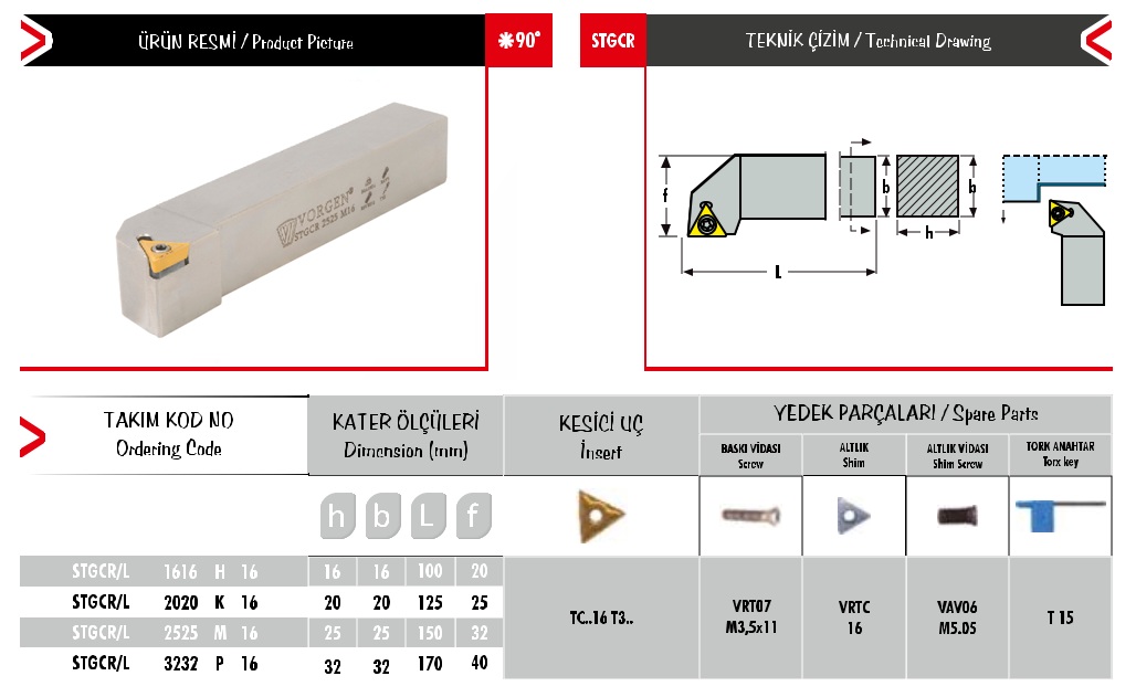 Cán dao tiện STGCR/L 2020 K 16